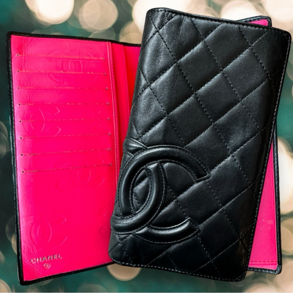 Chanel Lambskin Long Bi-Fold Wallet authentic